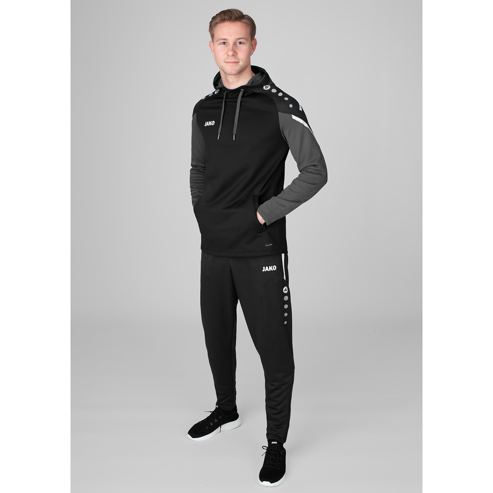 HOODED SWEATER JAKO PERFORMANCE, BLACK-ANTHRA LIGHT MEN. 