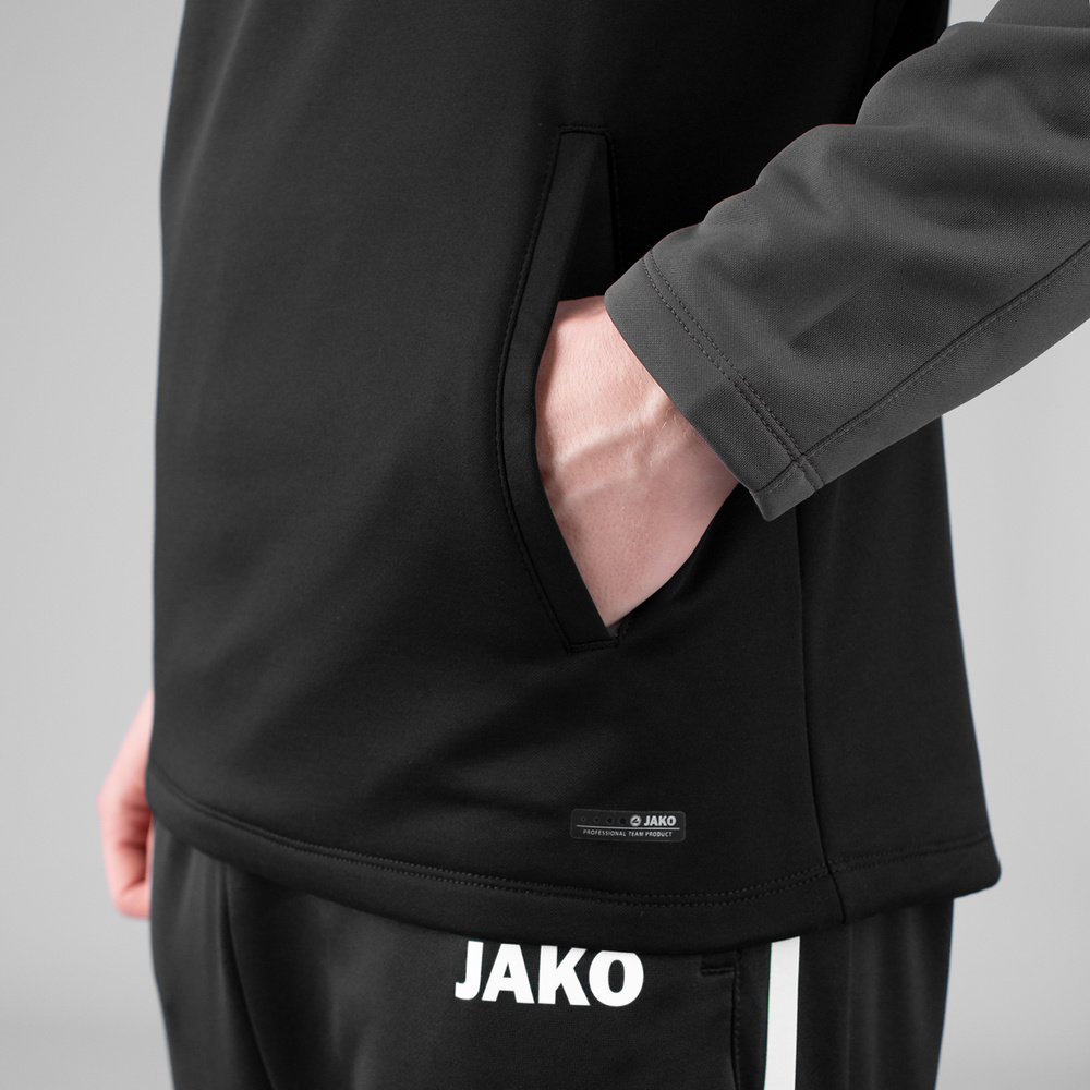 HOODED SWEATER JAKO PERFORMANCE, BLACK-ANTHRA LIGHT MEN. 