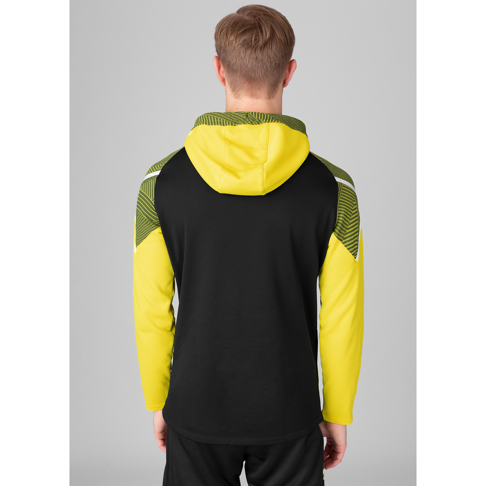 HOODED SWEATER JAKO PERFORMANCE, BLACK-SOFT YELLOW MEN. 