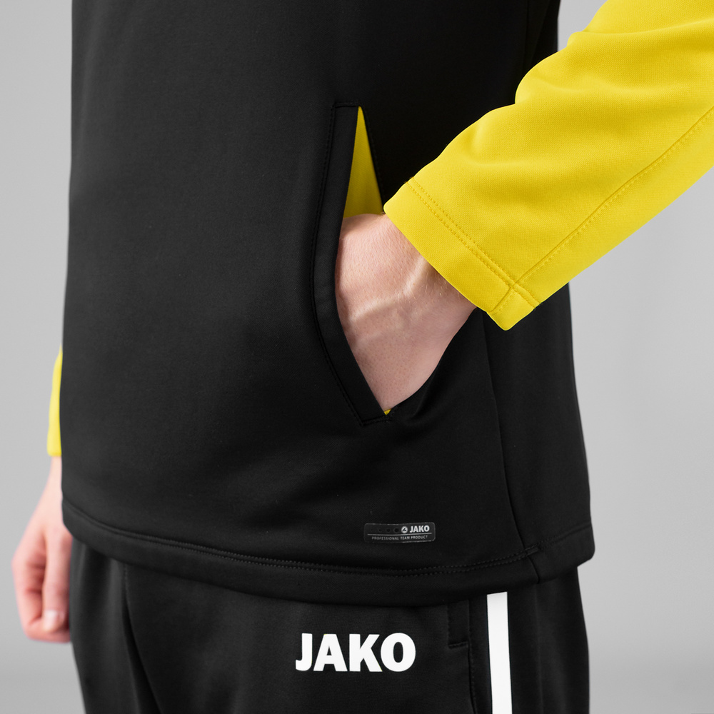 HOODED SWEATER JAKO PERFORMANCE, BLACK-SOFT YELLOW MEN. 