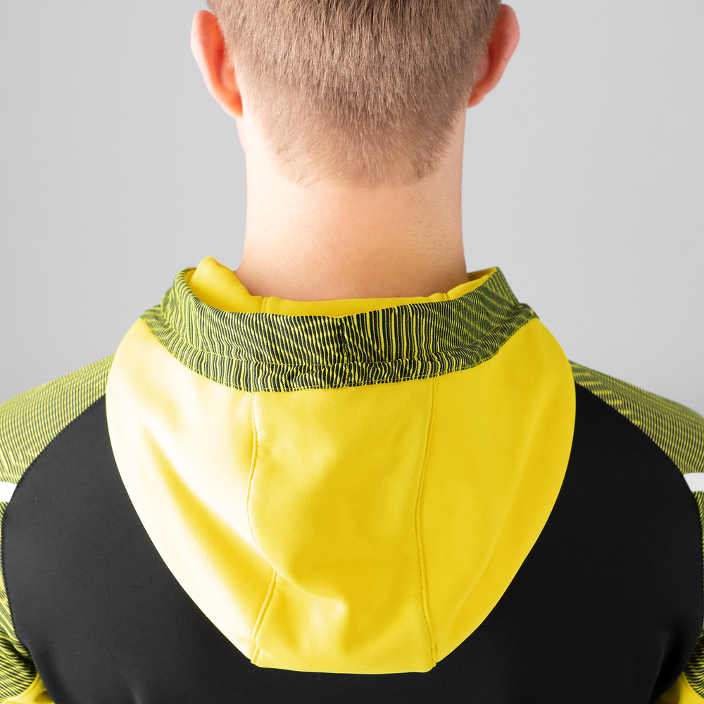 HOODED SWEATER JAKO PERFORMANCE, BLACK-SOFT YELLOW MEN. 