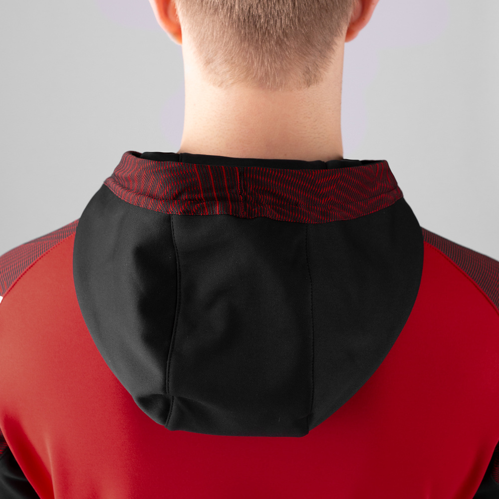 HOODED SWEATER JAKO PERFORMANCE, RED-BLACK MEN. 