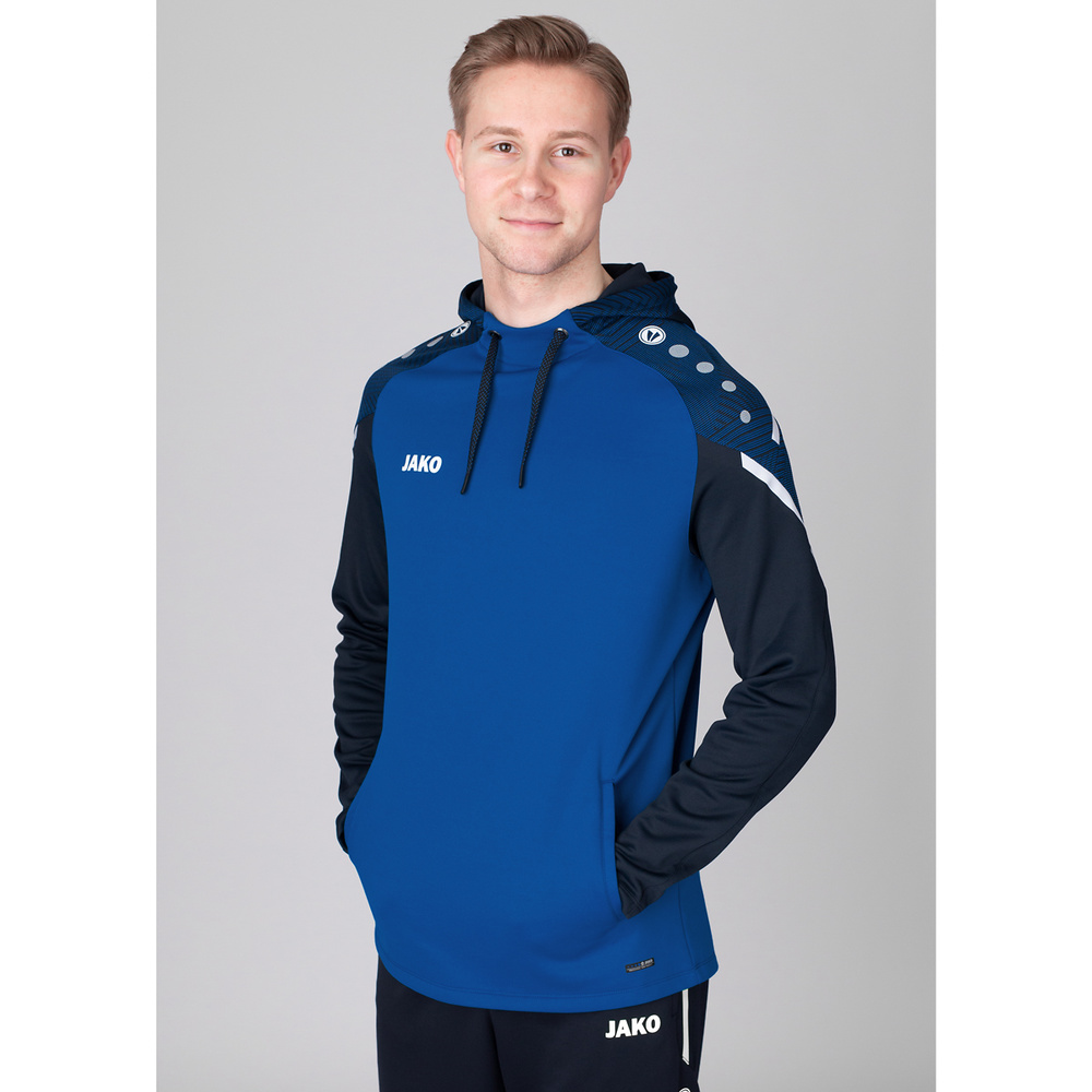 HOODED SWEATER JAKO PERFORMANCE, ROYAL-SEABLUE MEN. 