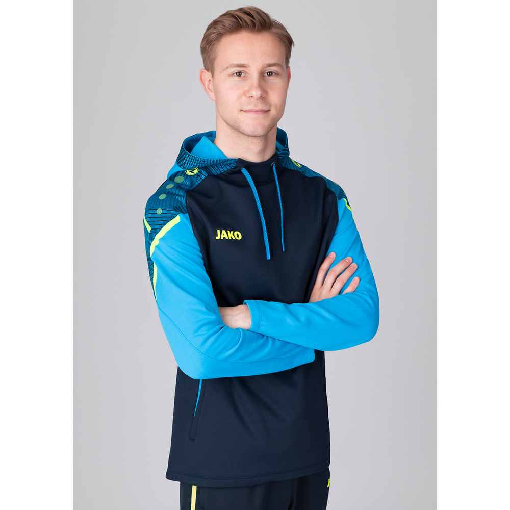 HOODED SWEATER JAKO PERFORMANCE, SEABLUE-JAKO BLUE MEN. 