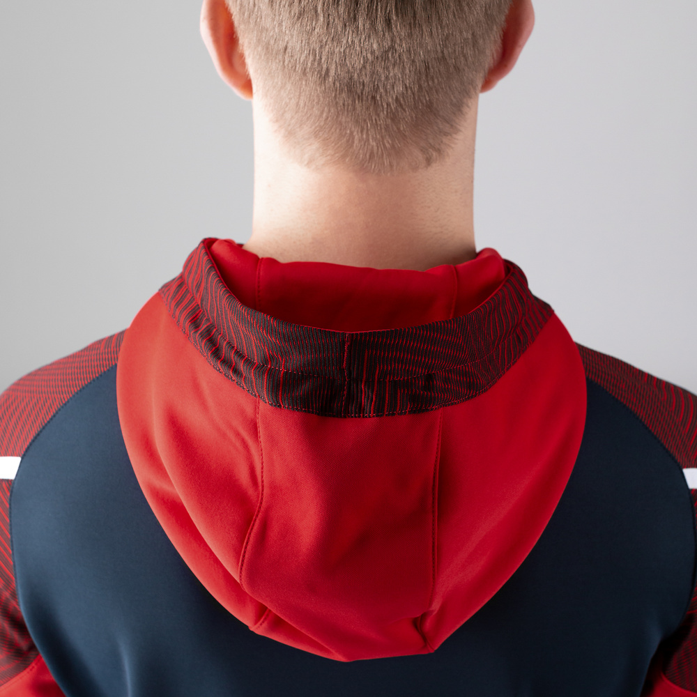 HOODED SWEATER JAKO PERFORMANCE, SEABLUE-RED MEN. 