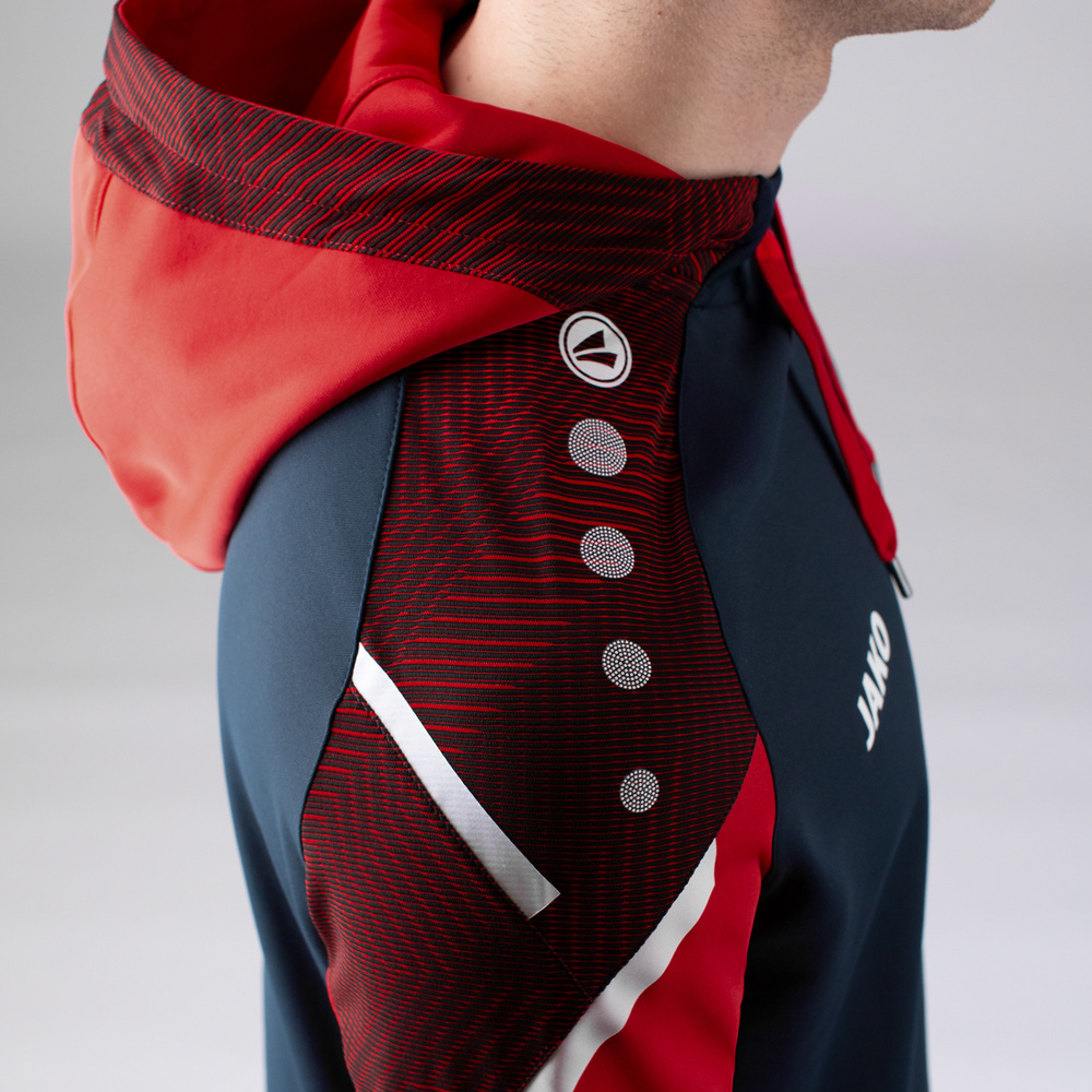 HOODED SWEATER JAKO PERFORMANCE, SEABLUE-RED MEN. 