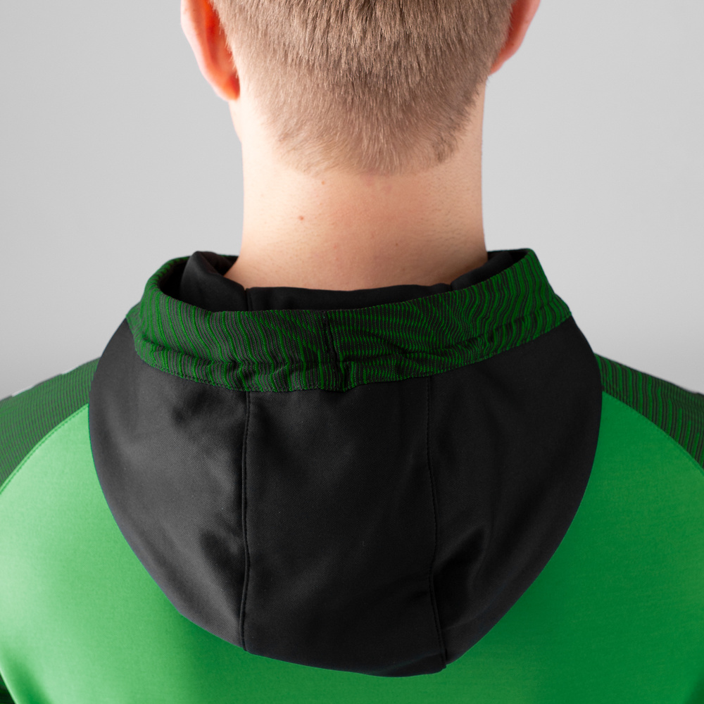 HOODED SWEATER JAKO PERFORMANCE, SOFT GREEN-BLACK MEN. 