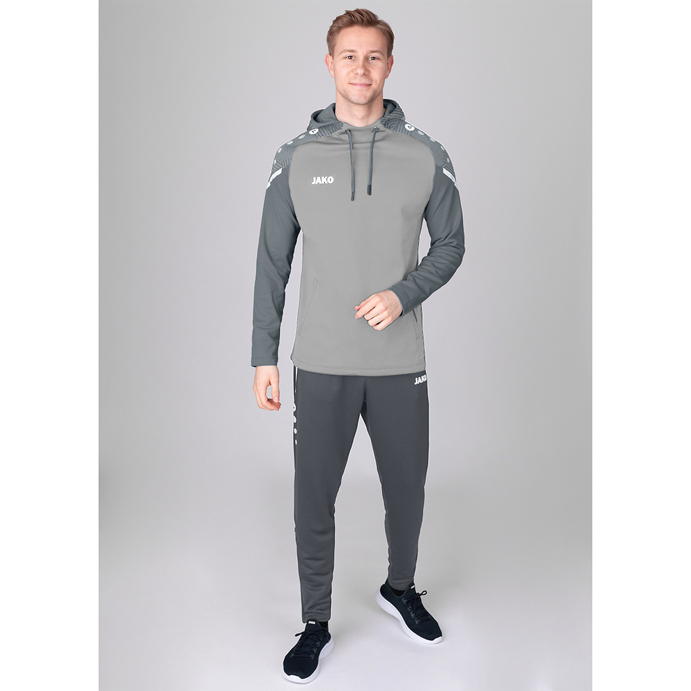 HOODED SWEATER JAKO PERFORMANCE, SOFT GREY-STONE GREY MEN. 