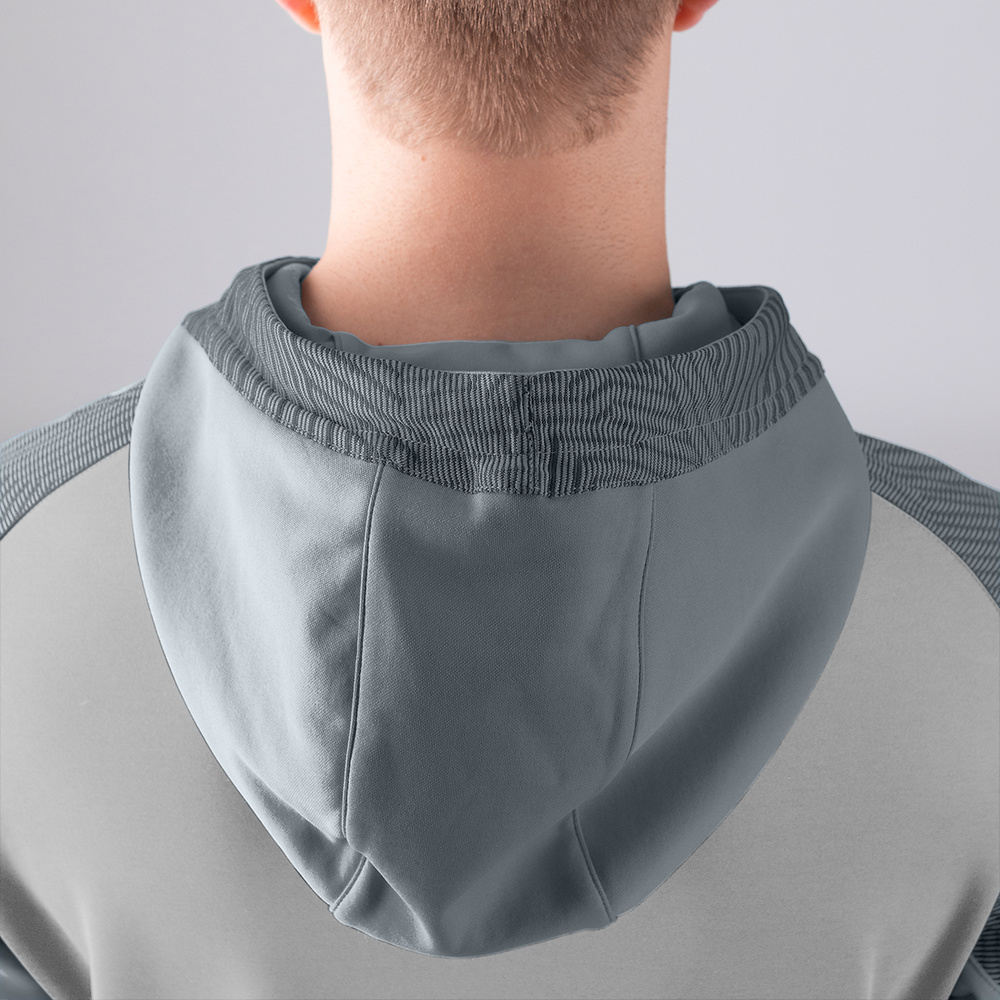 HOODED SWEATER JAKO PERFORMANCE, SOFT GREY-STONE GREY MEN. 