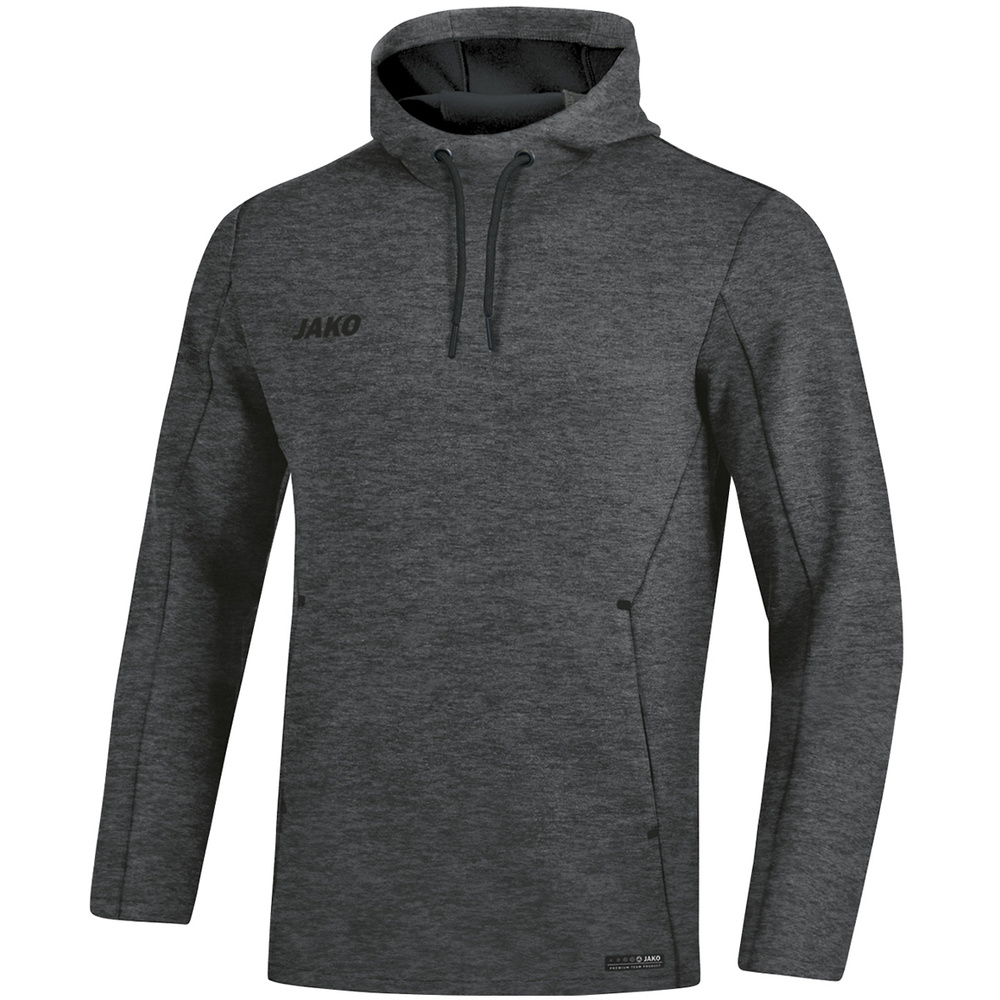 HOODED SWEATER JAKO PREMIUM BASICS, ANTHRACITE MELANGE MEN. 