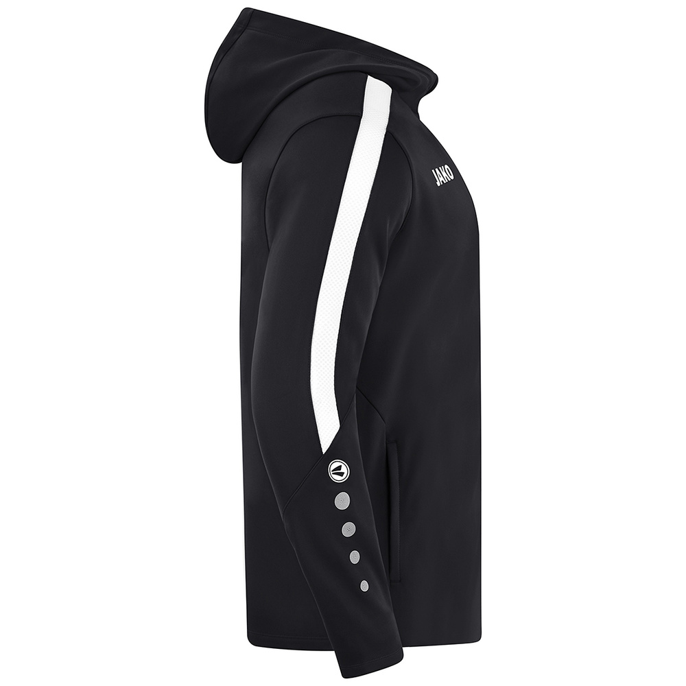 JAKO POWER HOODED JACKET, BLACK-WHITE-MEN. 