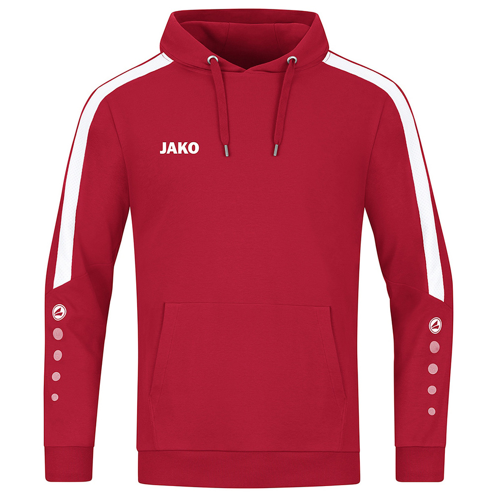 JAKO POWER HOODED JACKET, RED-WHITE KIDS. 