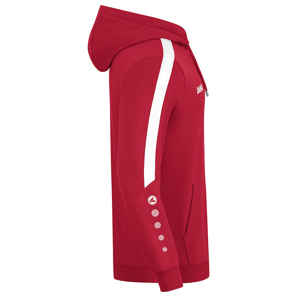 JAKO POWER HOODED JACKET, RED-WHITE WOMEN. 