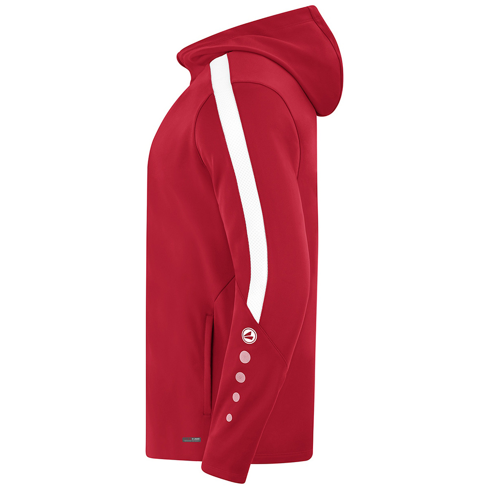 JAKO POWER HOODED JACKET, RED-WHITE-WOMEN. 