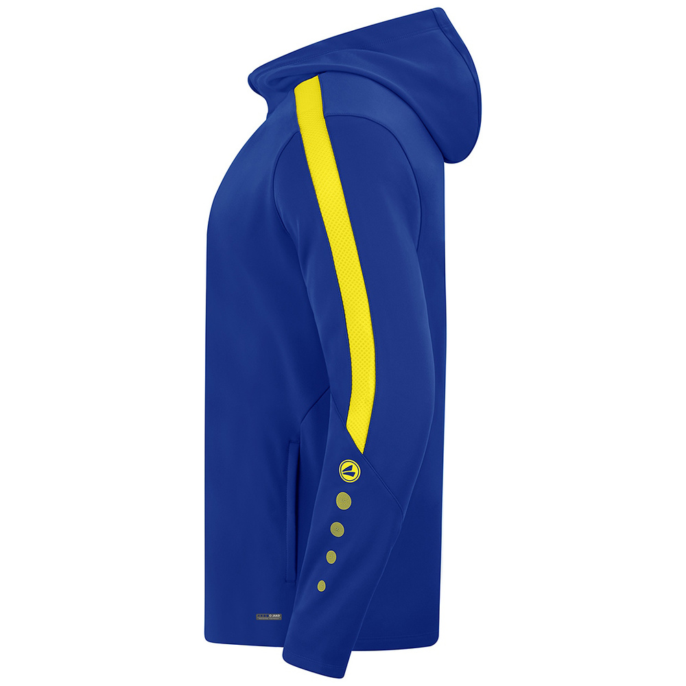 JAKO POWER HOODED JACKET, ROYAL-CITRO-KIDS. 