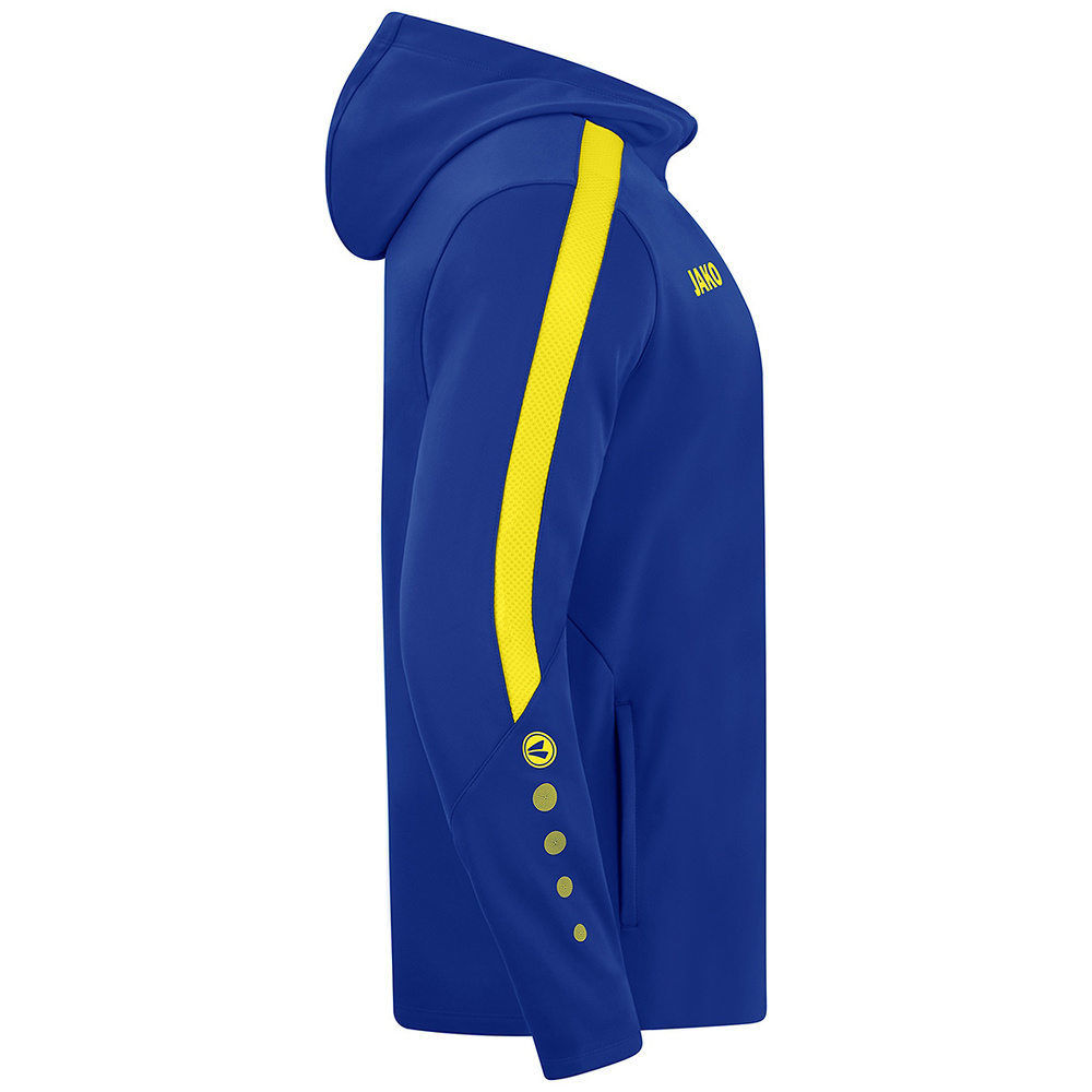 JAKO POWER HOODED JACKET, ROYAL-CITRO-KIDS. 