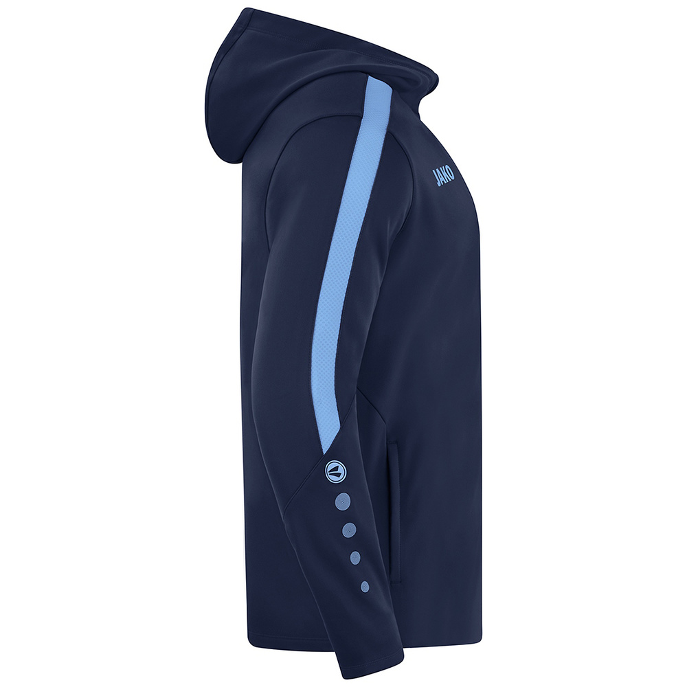 JAKO POWER HOODED JACKET, SEABLUE-SKY BLUE-KIDS. 