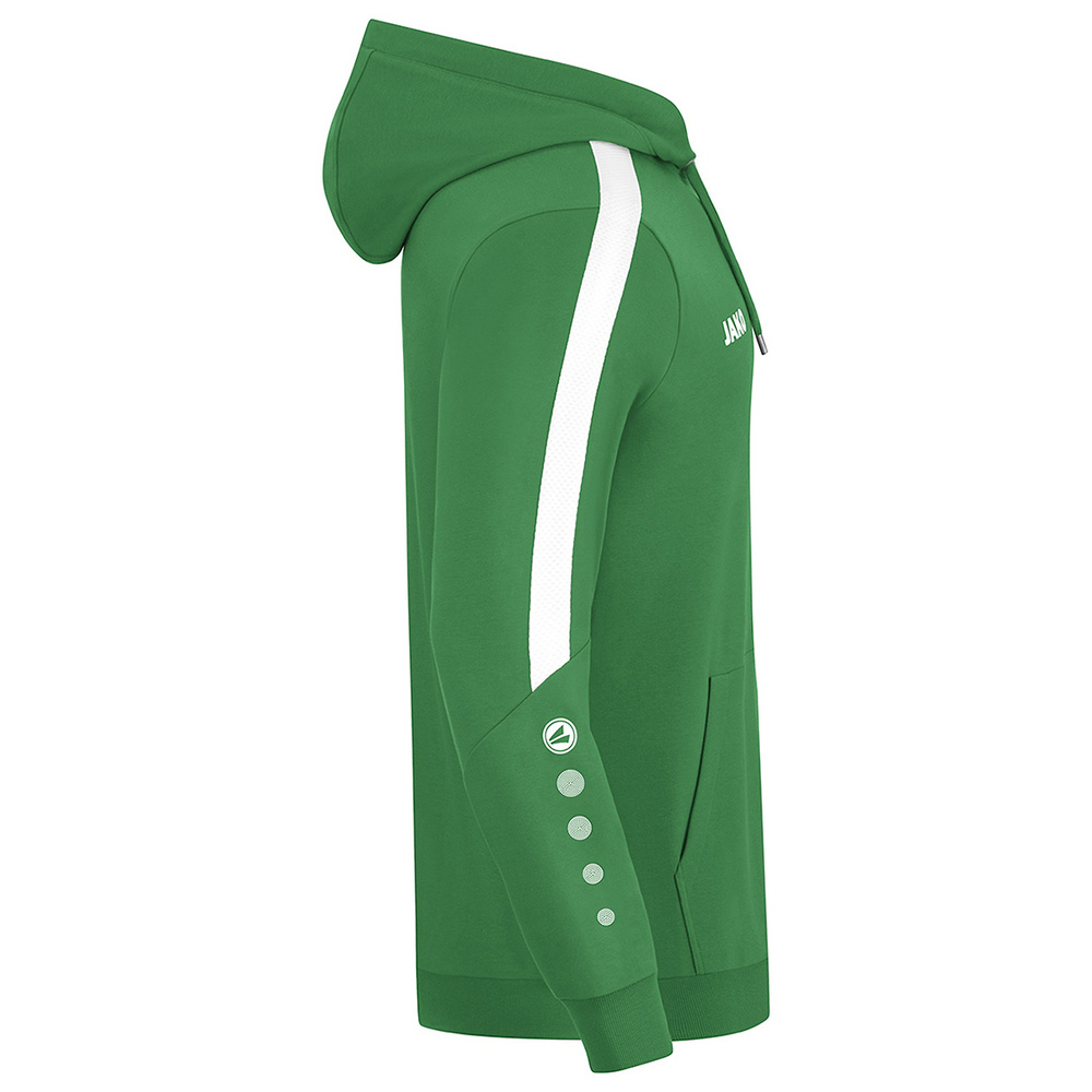 JAKO POWER HOODED JACKET, SPORT GREEN-WHITE WOMEN. 