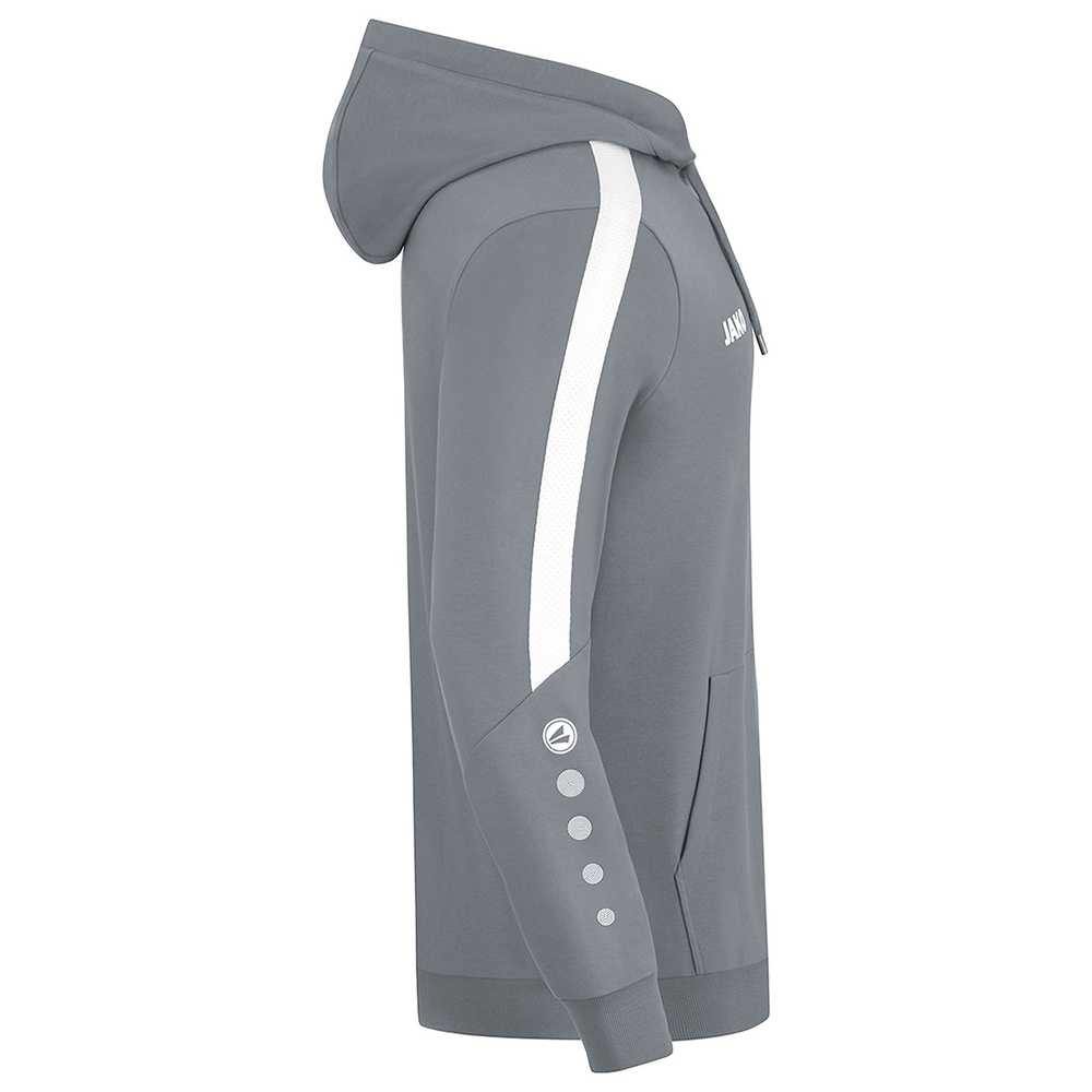 JAKO POWER HOODED JACKET, STONE GREY-WHITE KIDS. 