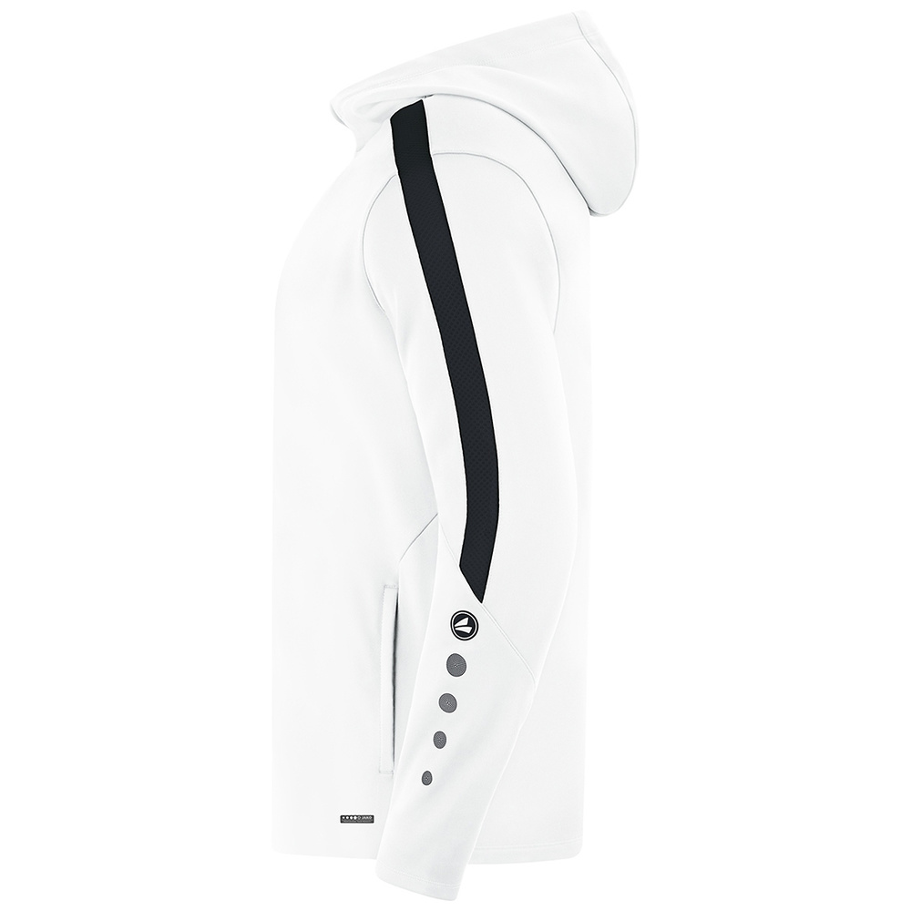 JAKO POWER HOODED JACKET, WHITE-BLACK-KIDS. 