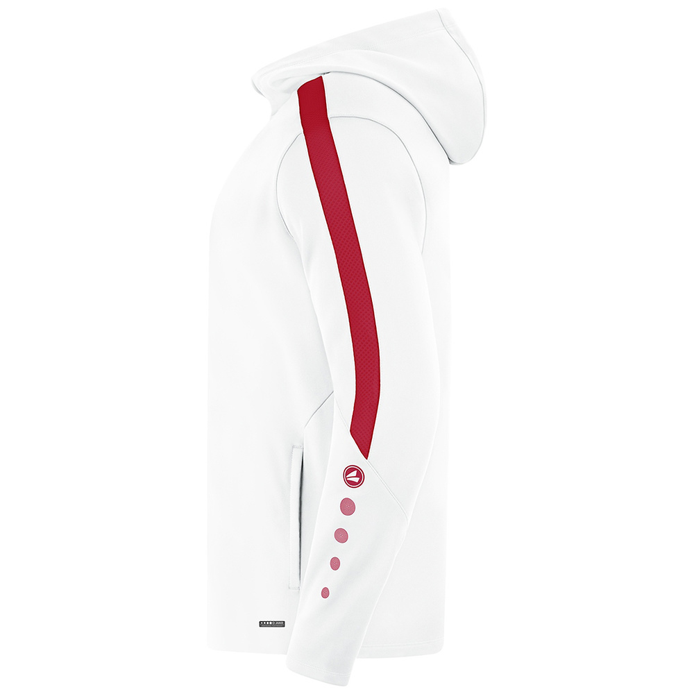 JAKO POWER HOODED JACKET, WHITE-RED-MEN. 