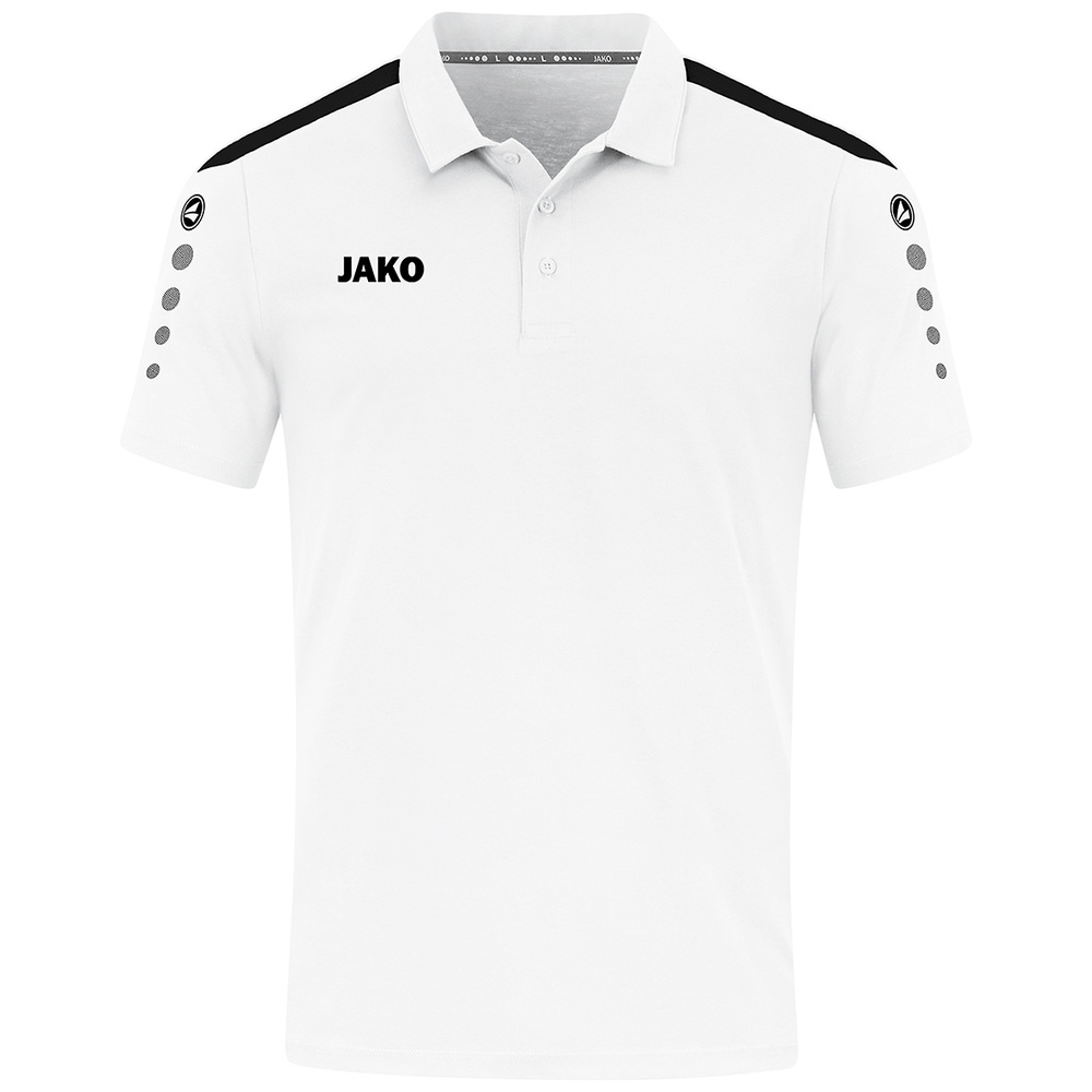 JAKO POWER POLO, WHITE-BLACK KIDS. 