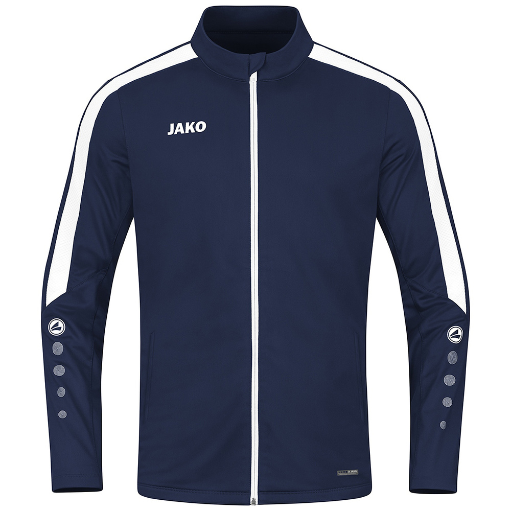 JAKO POWER POLYESTER JACKET, SEABLUE-WHITE MEN. 