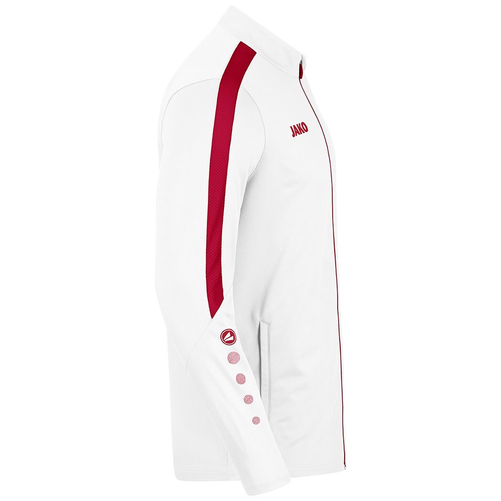 JAKO POWER POLYESTER JACKET, WHITE-RED WOMEN. 