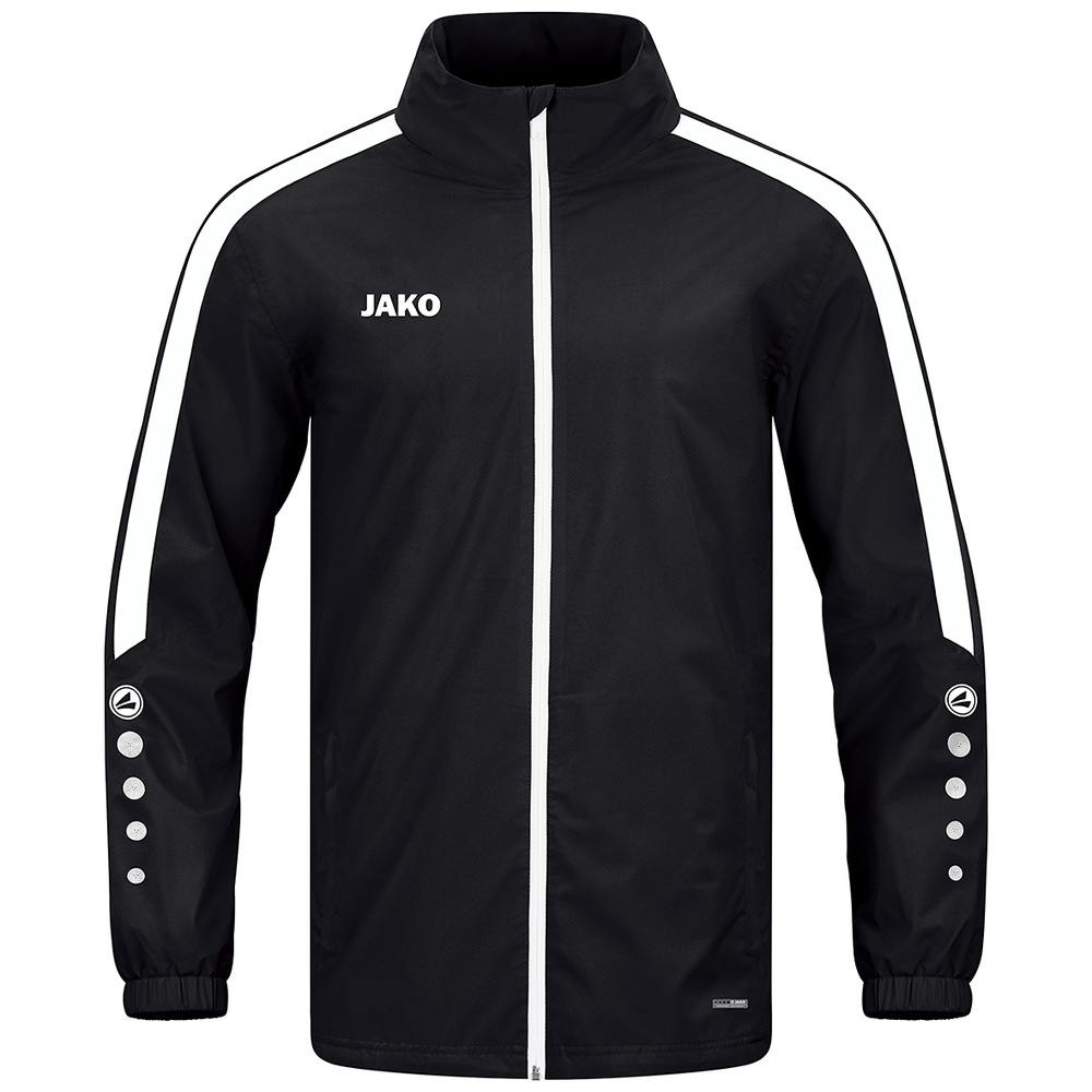 JAKO POWER RAIN JACKET, BLACK-WHITE KIDS. 