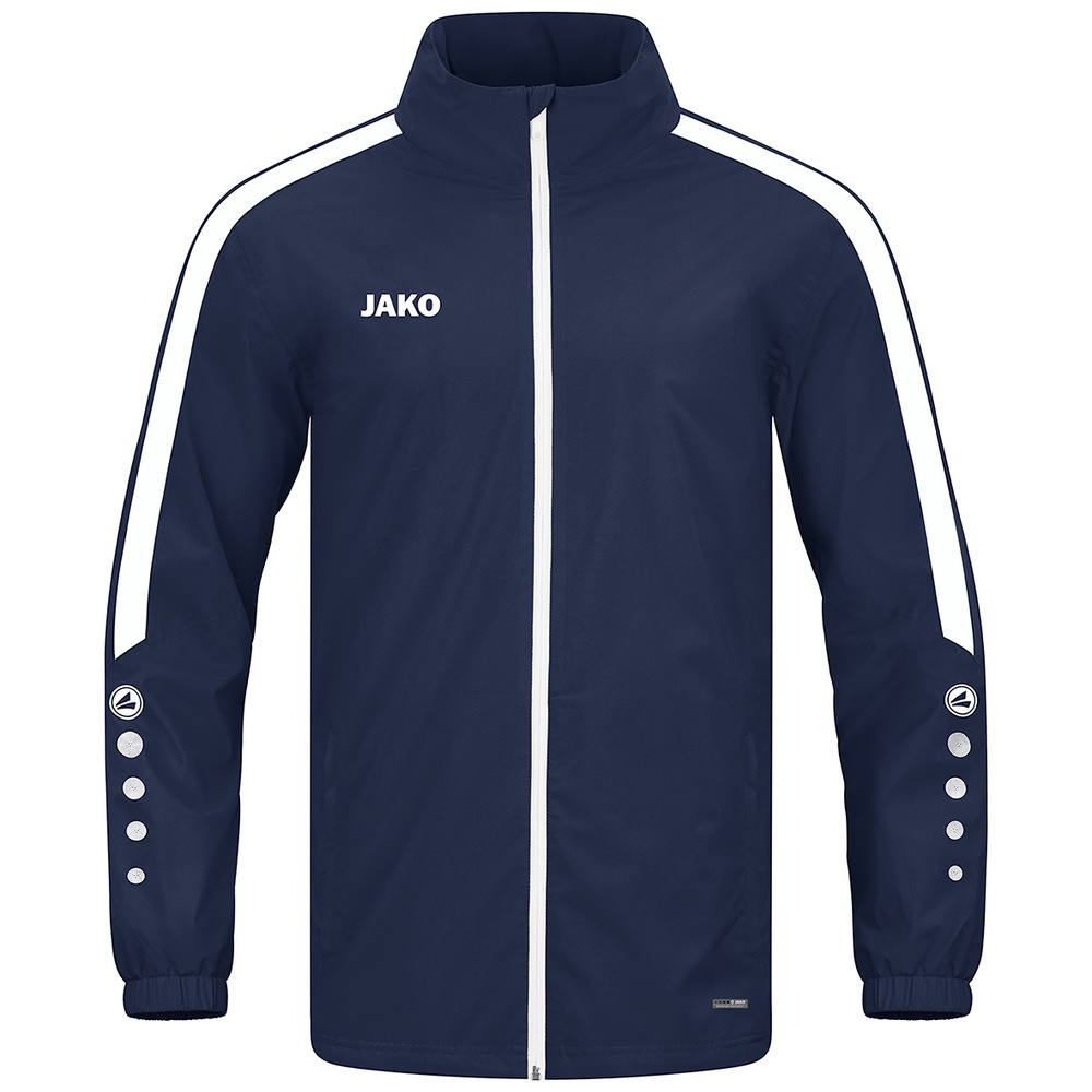 JAKO POWER RAIN JACKET, SEABLUE-WHITE KIDS. 