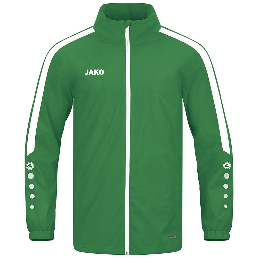 JAKO POWER RAIN JACKET, SPORT GREEN-WHITE KIDS. 