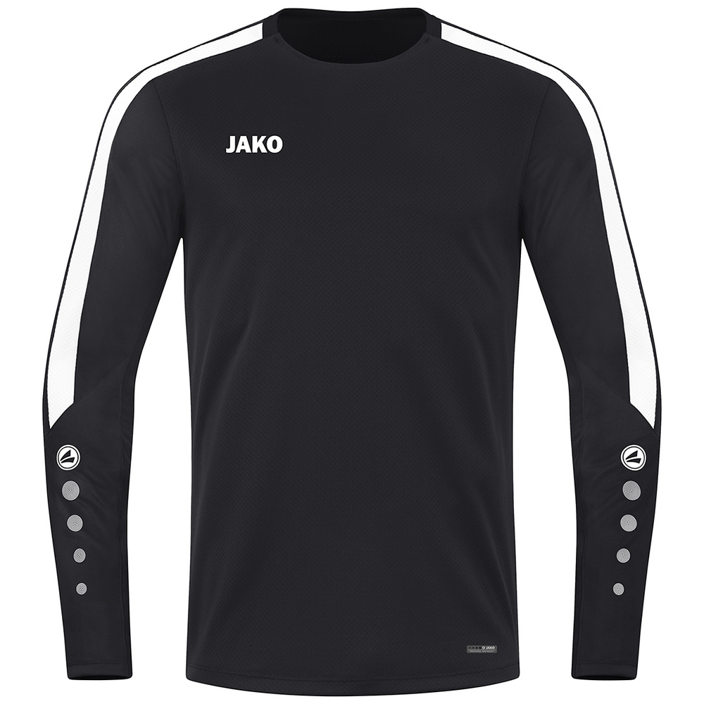 JAKO POWER SWEATER, BLACK-WHITE KIDS. 