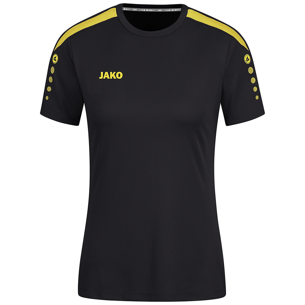 JAKO POWER T-SHIRT SHORT SLEEVE, BLACK-CITRO WOMEN. 