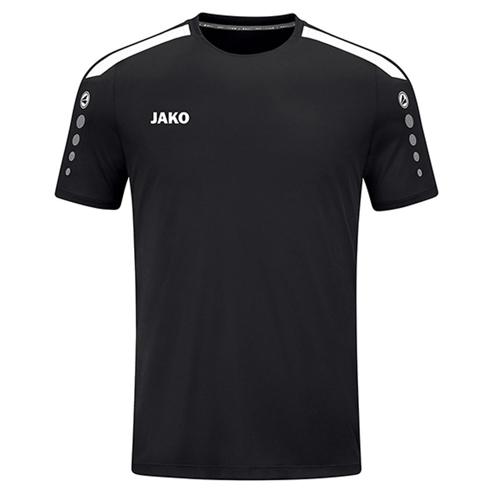 JAKO POWER T-SHIRT SHORT SLEEVE, BLACK-WHITE MEN. 