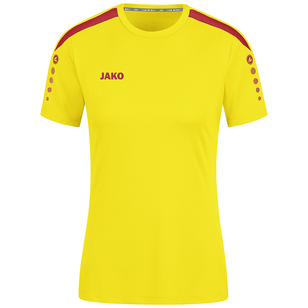 JAKO POWER T-SHIRT SHORT SLEEVE, CITRO-RED WOMEN. 