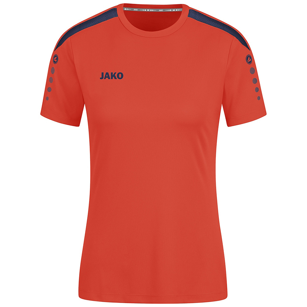 JAKO POWER T-SHIRT SHORT SLEEVE, FLAME-SEABLUE WOMEN. 