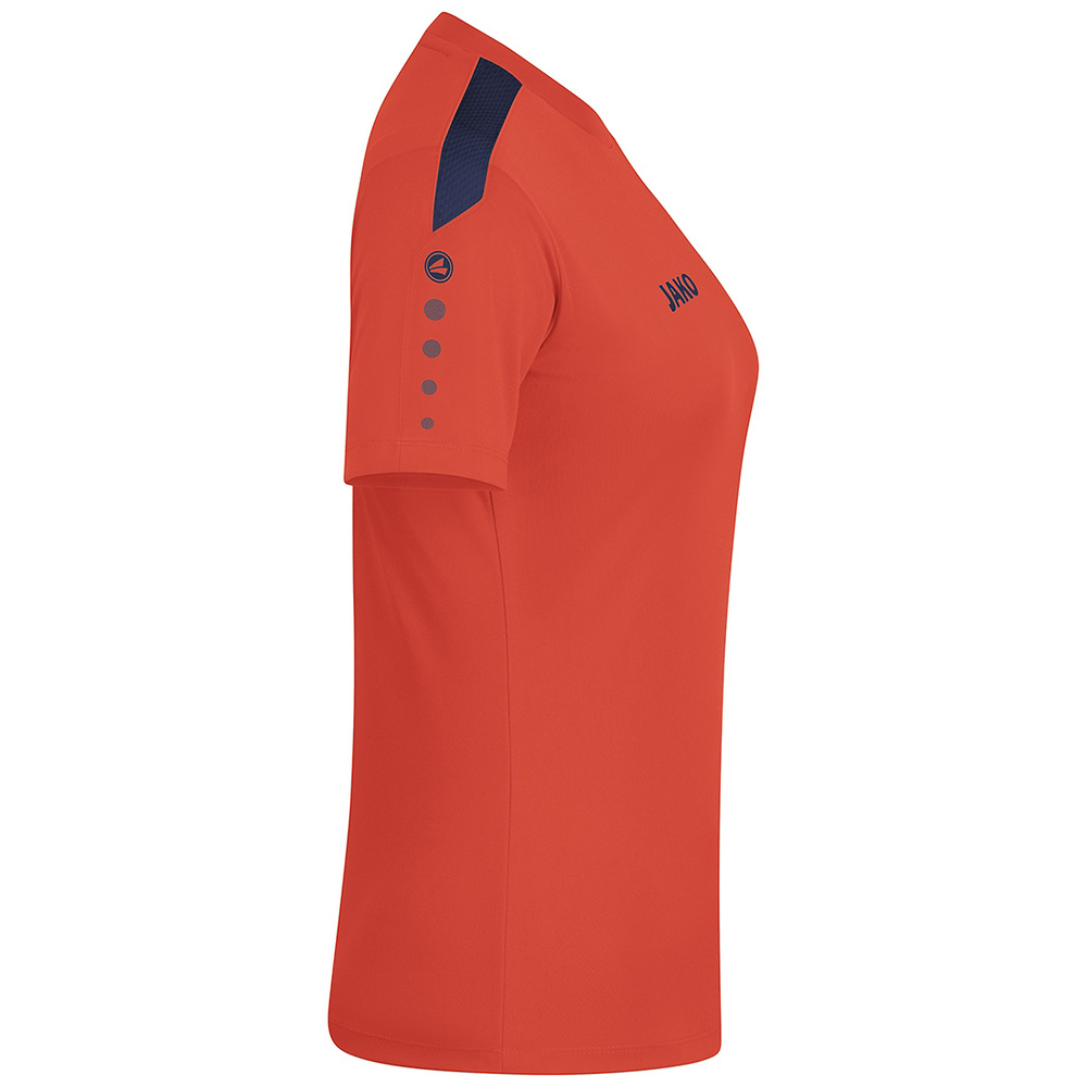 JAKO POWER T-SHIRT SHORT SLEEVE, FLAME-SEABLUE WOMEN. 