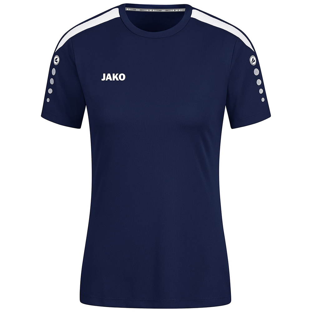 JAKO POWER T-SHIRT SHORT SLEEVE, SEABLUE-WHITE WOMEN. 