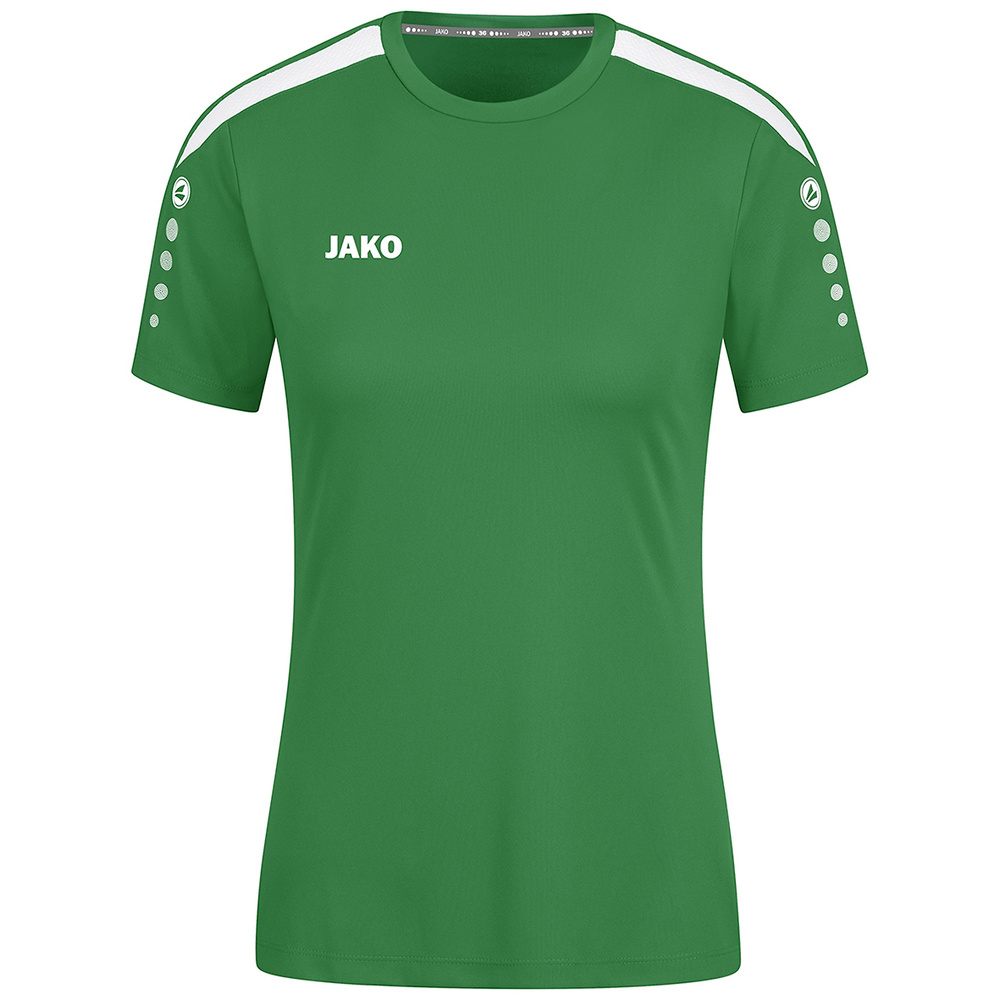 JAKO POWER T-SHIRT SHORT SLEEVE, SPORT GREEN-WHITE WOMEN. 