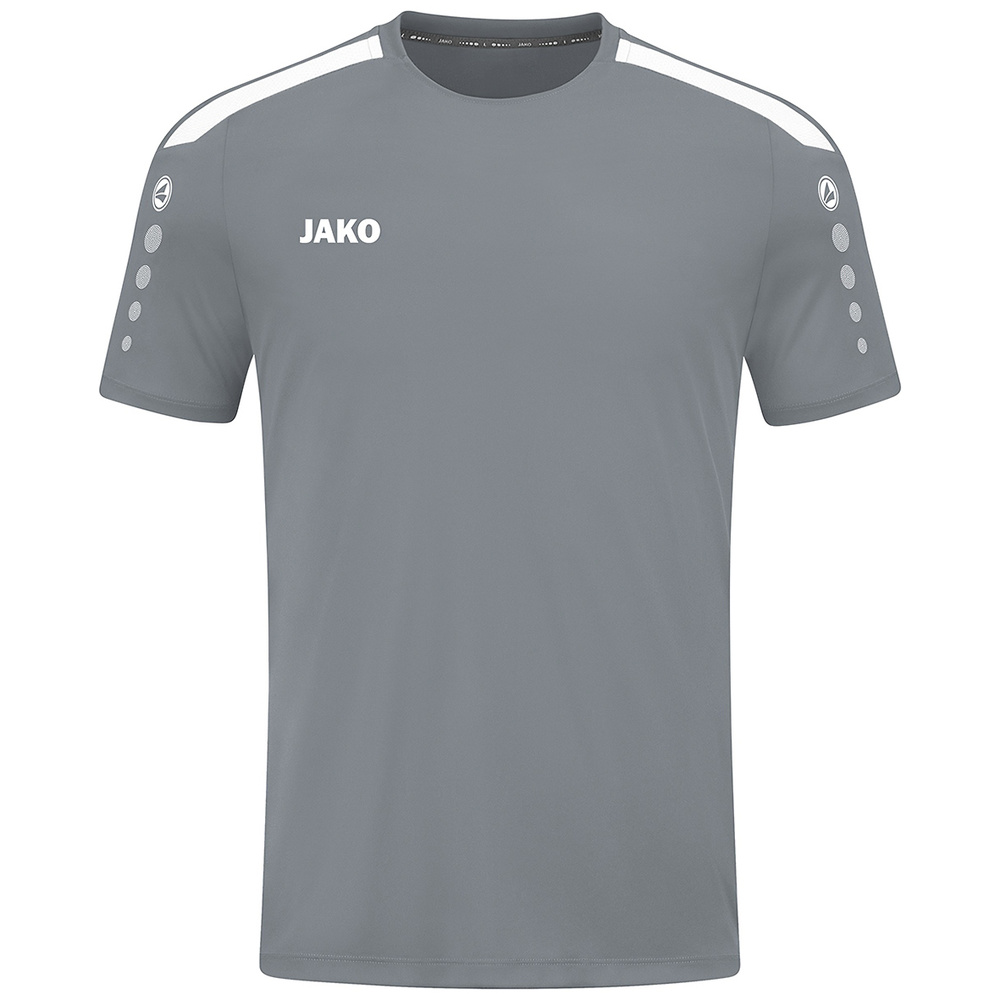 JAKO POWER T-SHIRT SHORT SLEEVE, STONE GREY-WHITE KIDS. 