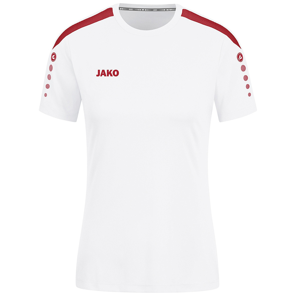 JAKO POWER T SHIRT SHORT SLEEVE WHITE RED WOMEN