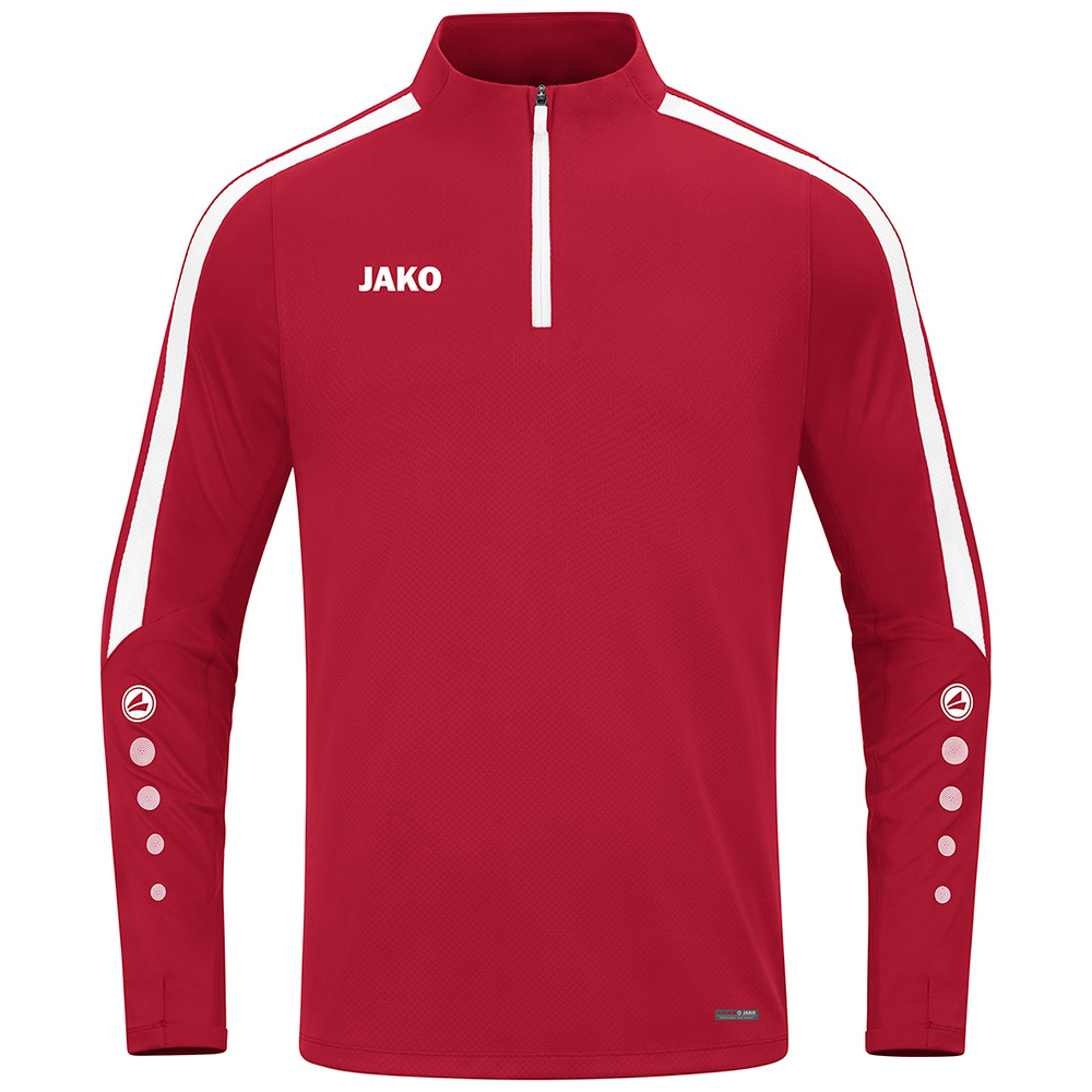 JAKO POWER ZIP TOP, RED-WHITE KIDS. 