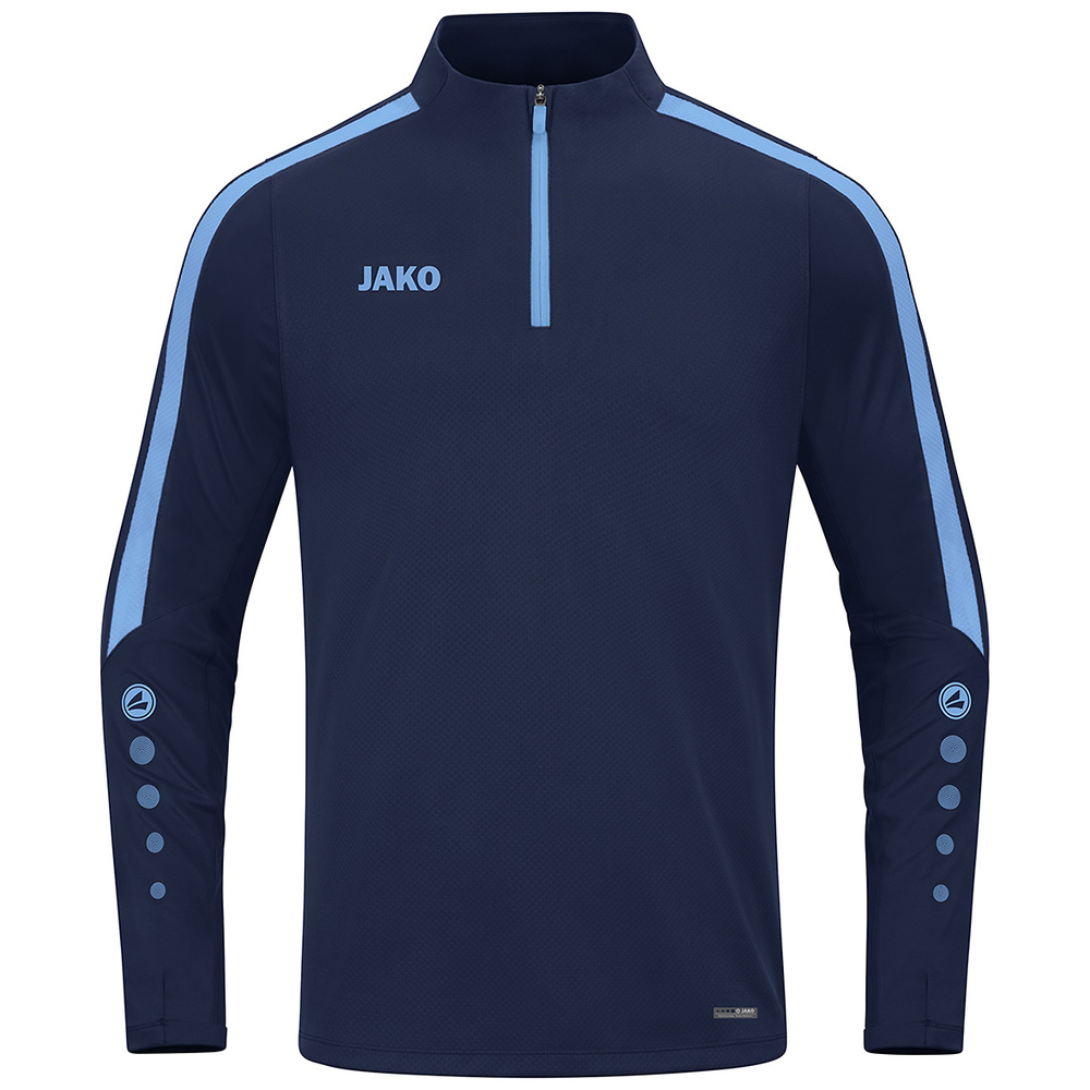 JAKO POWER ZIP TOP, WHITE-BLACK KIDS. 