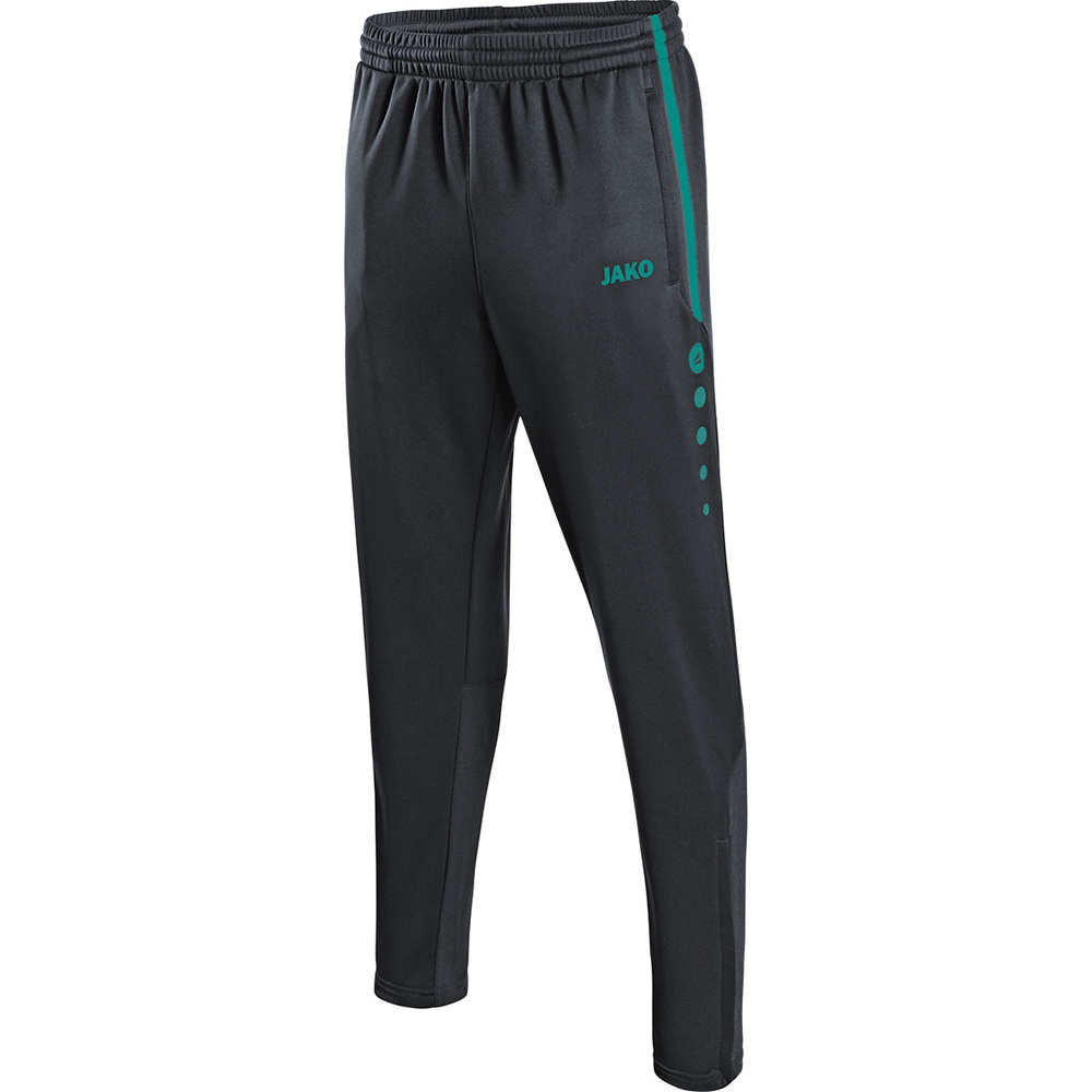 JAKO TRAINING TROUSERS ACTIVE ANTHRACITE-TURQUOISE KIDS. 