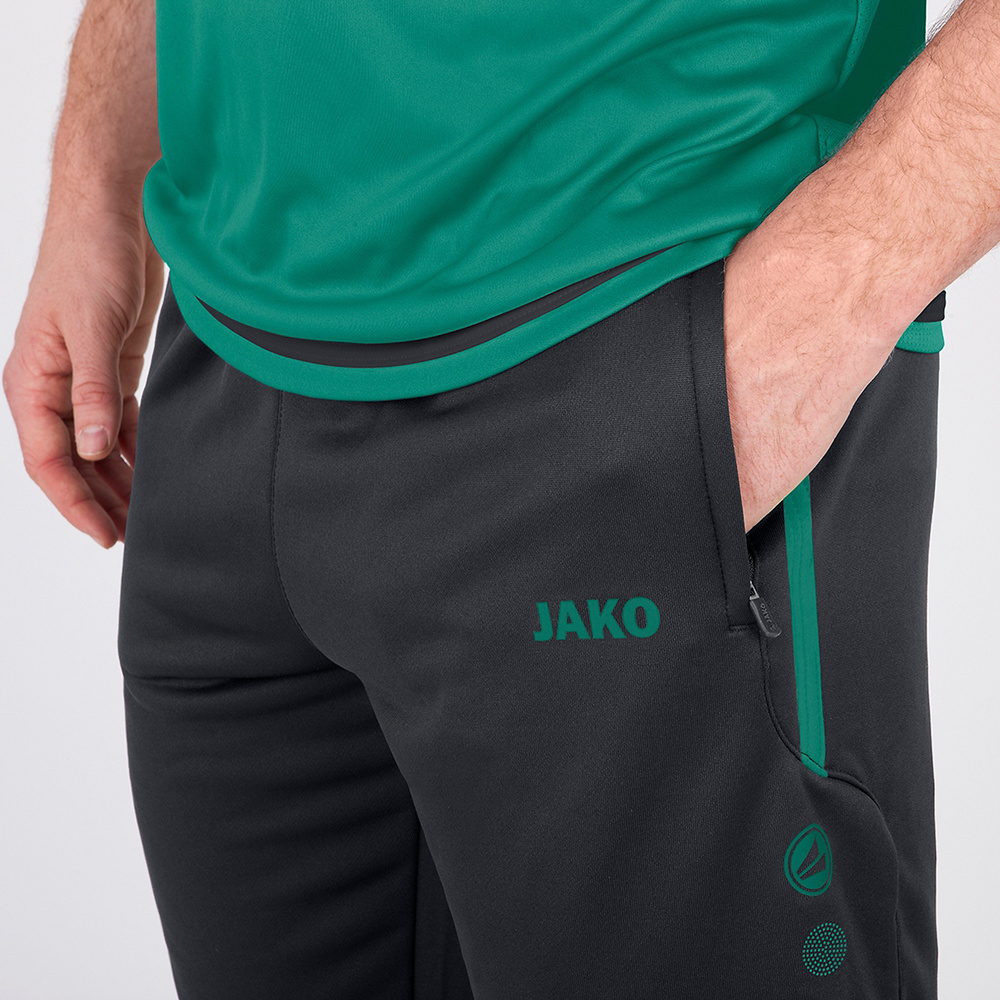 JAKO TRAINING TROUSERS ACTIVE ANTHRACITE-TURQUOISE KIDS. 