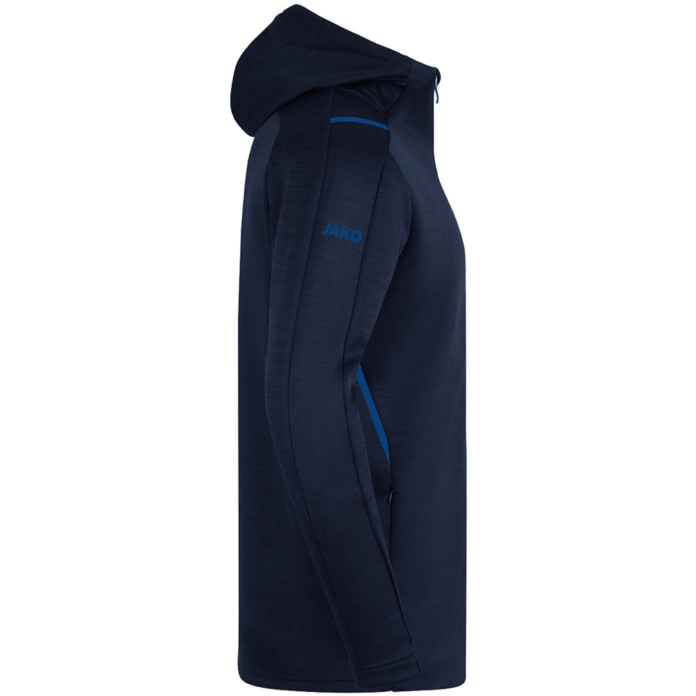 LEISURE JACKET JAKO CHALLENGE WITH HOOD, SEABLUE MELANGE-ROYAL MEN. 