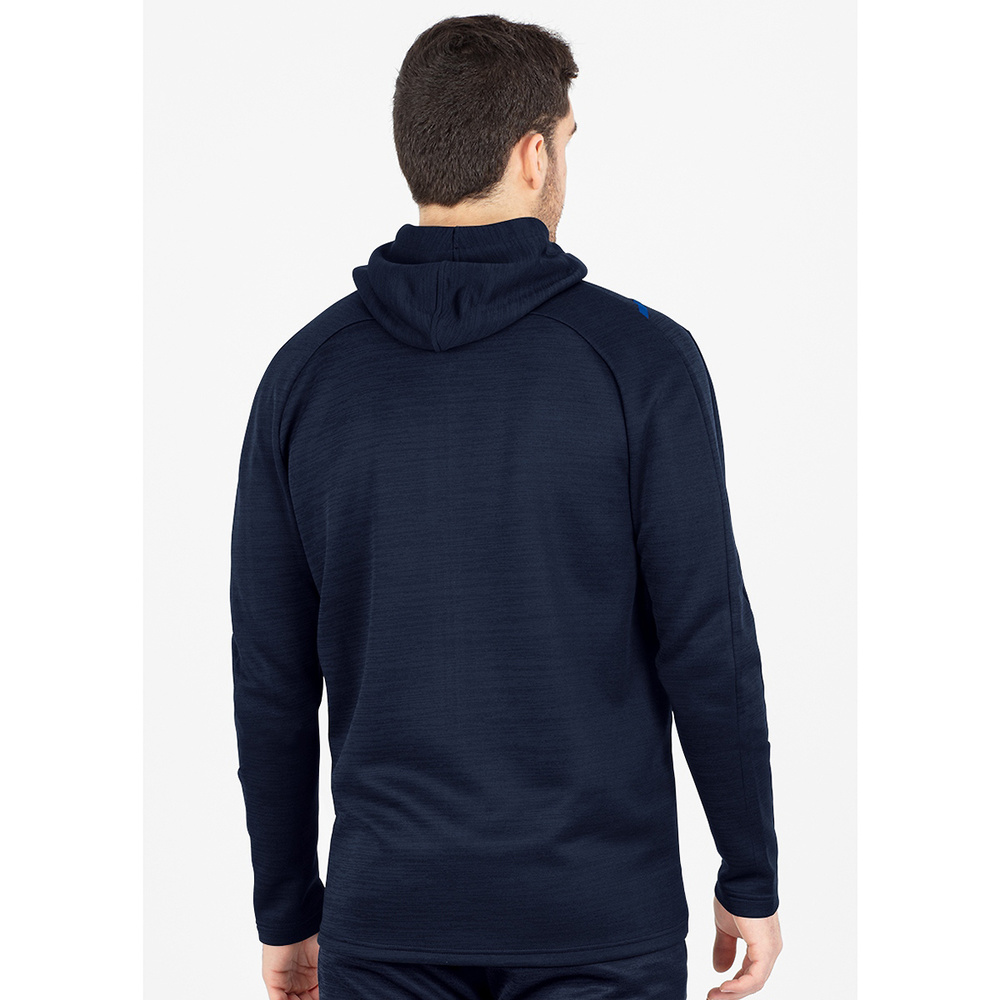 LEISURE JACKET JAKO CHALLENGE WITH HOOD, SEABLUE MELANGE-ROYAL MEN. 