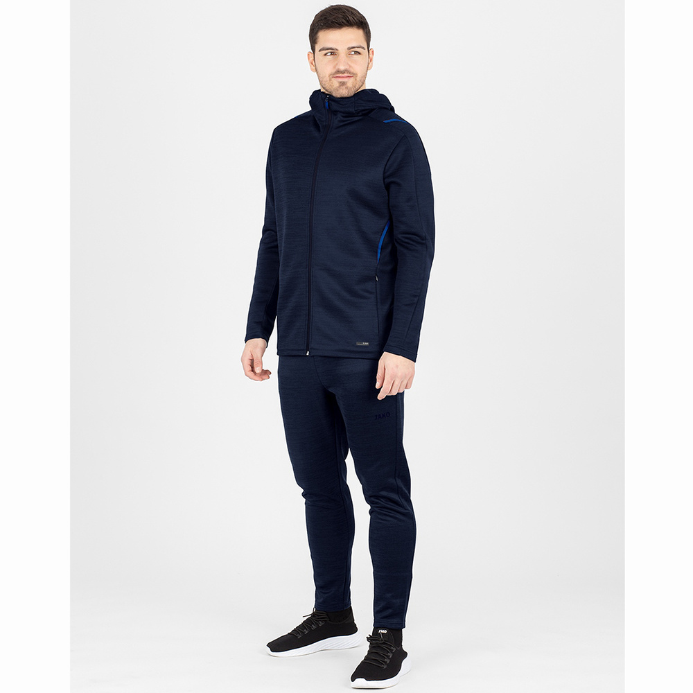 LEISURE JACKET JAKO CHALLENGE WITH HOOD, SEABLUE MELANGE-ROYAL MEN. 