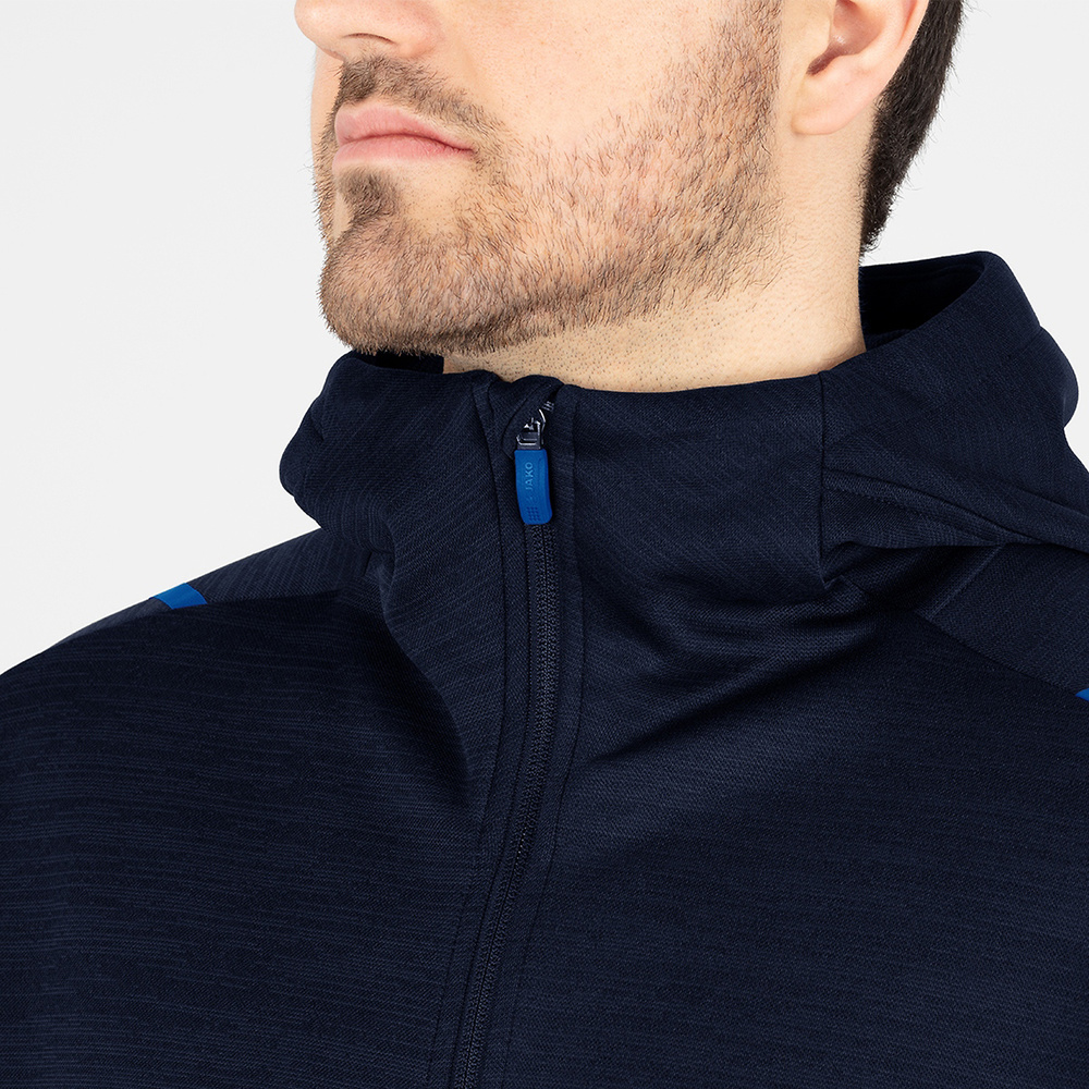 LEISURE JACKET JAKO CHALLENGE WITH HOOD, SEABLUE MELANGE-ROYAL MEN. 