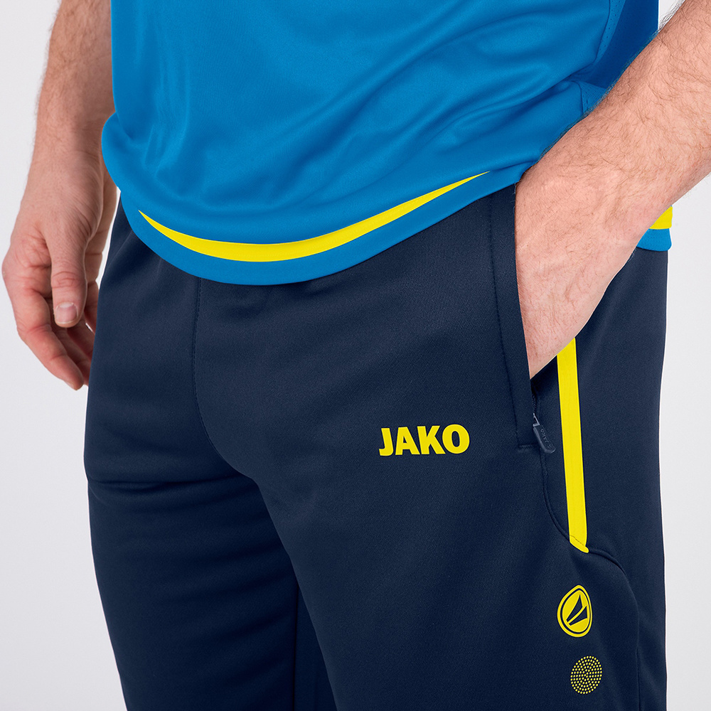 PANTALÓN JAKO TRAINING ACTIVE MARINO-AMARILLO NEÓN NIÑO. 